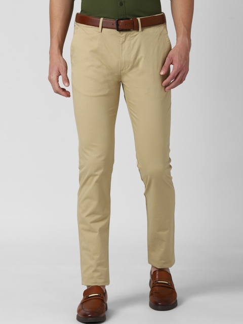

Peter England Casuals Men Khaki Textured Slim Fit Trousers