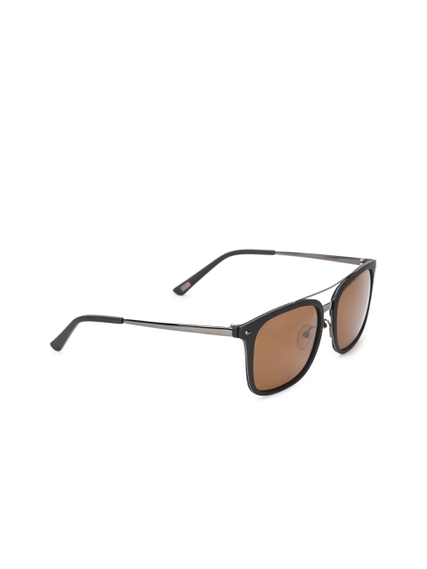 

Peter England Men Brown Lens & Black Square Aviator Sunglasses with UV Protected Lens