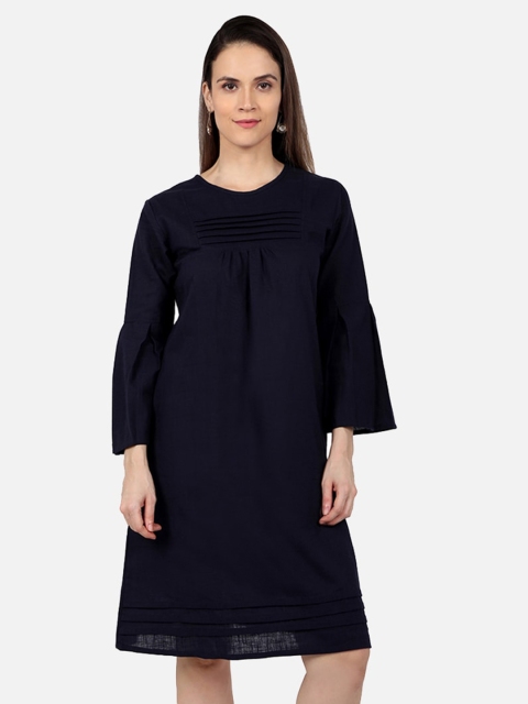 

SALWAR STUDIO Navy Blue A-Line Dress