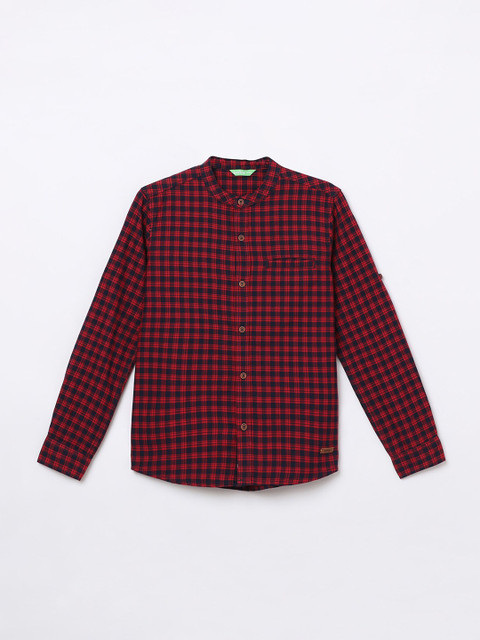 

Bossini Boys Red & Black Checked Casual Shirt
