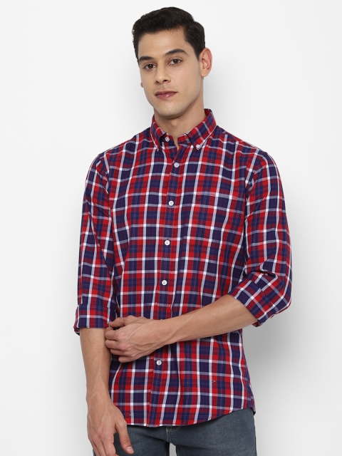 

Allen Solly Men Red Slim Fit Tartan Checks Cotton Casual Shirt