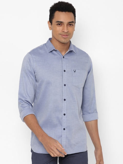 

Allen Solly Men Navy Blue Slim Fit Pure Cotton Casual Shirt
