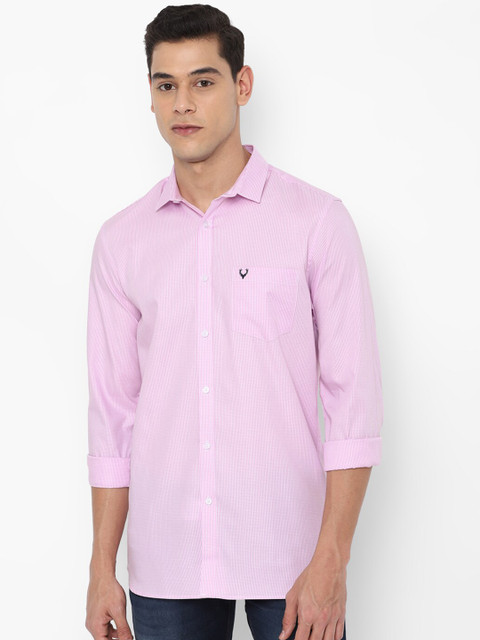 

Allen Solly Men Purple Slim Fit Micro Checked Cotton Casual Shirt