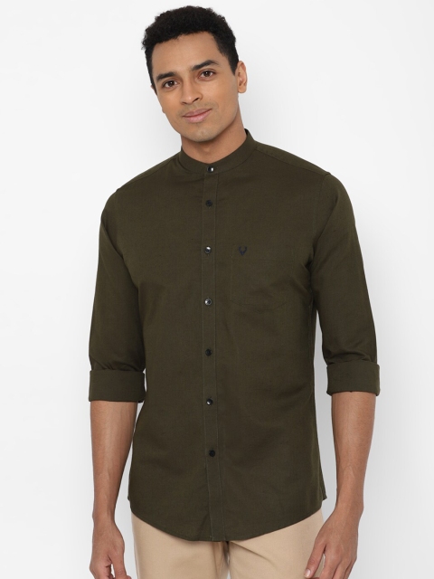 

Allen Solly Men Olive Green Slim Fit Casual Shirt