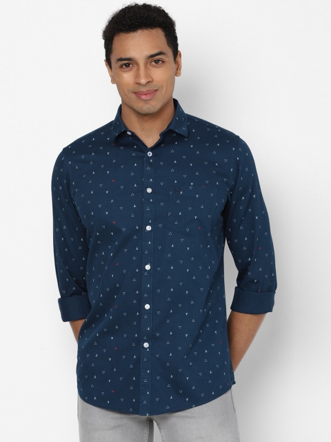 

Allen Solly Men Blue Slim Fit Printed Cotton Casual Shirt