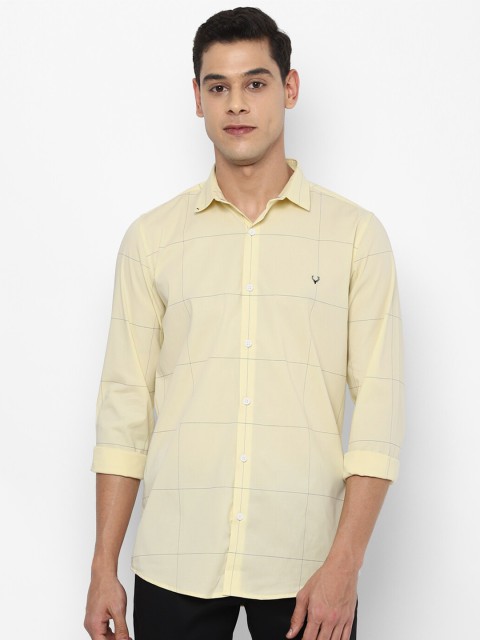 

Allen Solly Men Yellow Slim Fit Checked Casual Shirt