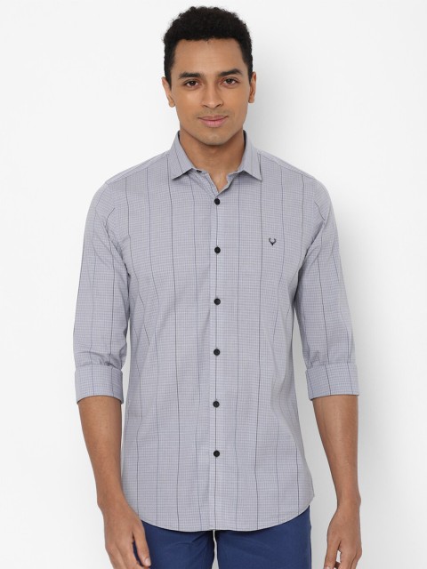 

Allen Solly Men Grey Slim Fit Striped Casual Shirt
