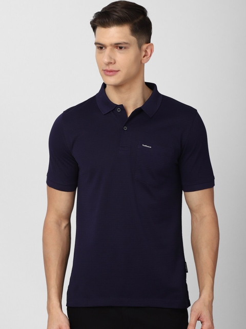 

Van Heusen Men Navy Blue Polo Collar Pure Cotton T-shirt