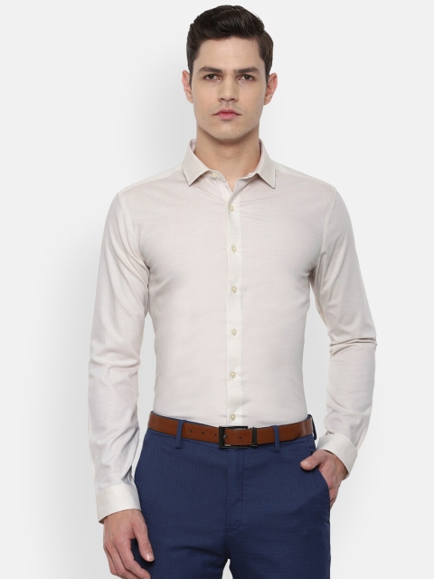 

Louis Philippe Men Beige Slim Fit Formal Shirt