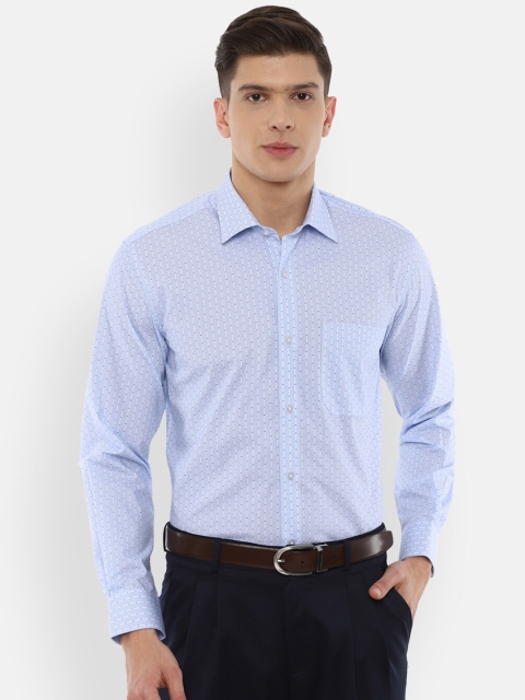 

Louis Philippe Men Blue Slim Fit Striped Pure Cotton Formal Shirt