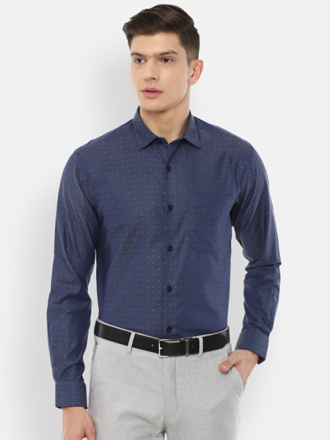 

Louis Philippe Men Navy Blue Slim Fit Printed Formal Shirt