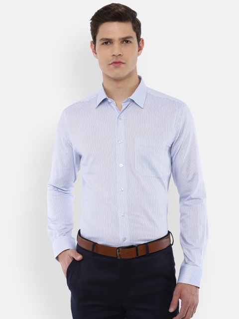 

Louis Philippe Men Blue Slim Fit Striped Cotton Formal Shirt