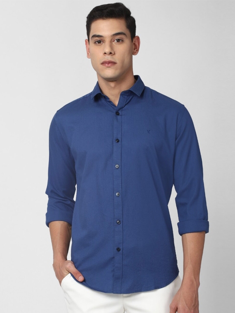 

V Dot Men Blue Slim Fit Casual Shirt