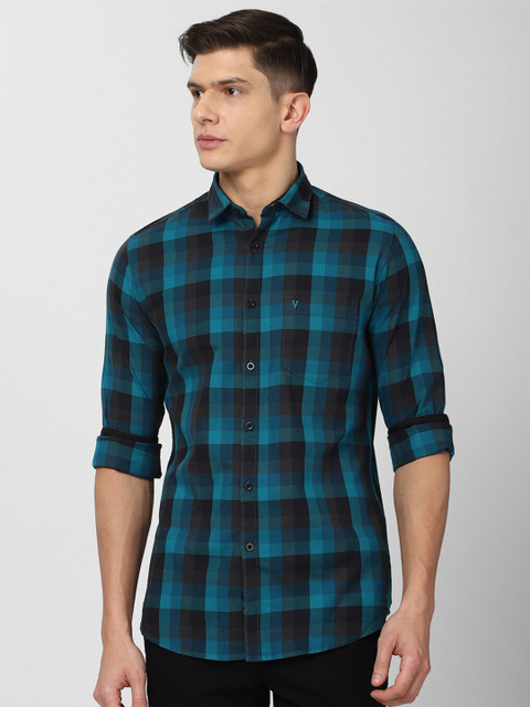 

Van Heusen Sport Men Green Slim Fit Buffalo Checks Checked Pure Cotton Casual Shirt