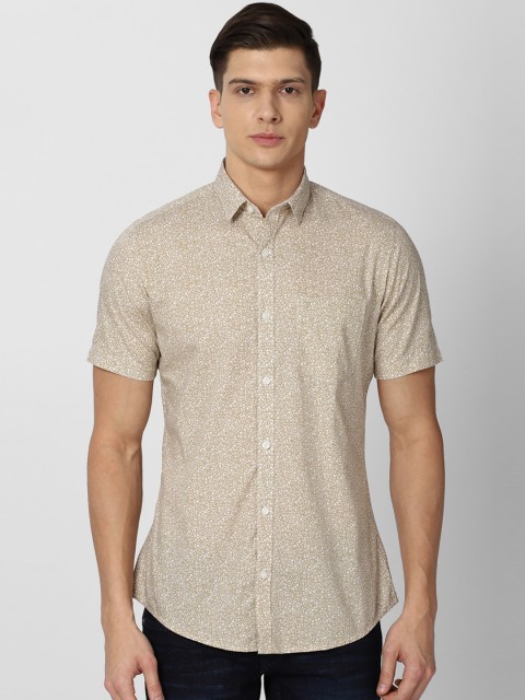 

Van Heusen Sport Men Beige Slim Fit Floral Printed Cotton Casual Shirt