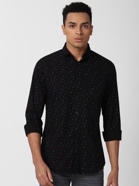 

Van Heusen Sport Men Black Slim Fit Printed Cotton Casual Shirt