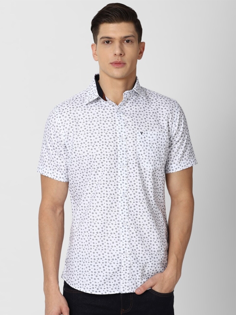 

Van Heusen Sport Men White Slim Fit Printed Cotton Casual Shirt