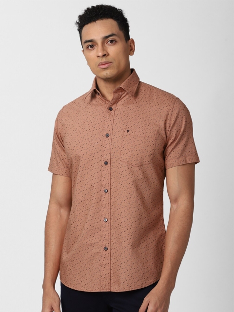 

Van Heusen Sport Men Brown Printed Slim Fit Pure Cotton Casual Shirt