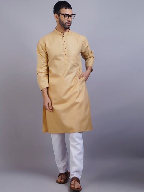 

GRACIT Men Beige Thread Work Kurta