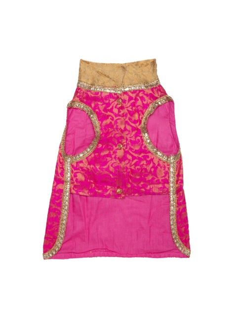 

Lulala Pink & Gold-Coloured Woven-Design Dog Dress