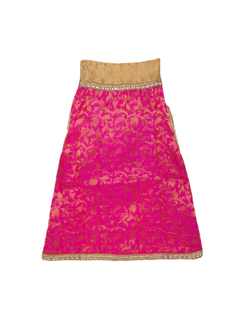 

Lulala Pink & Gold-Coloured Woven-Design Dog Dress