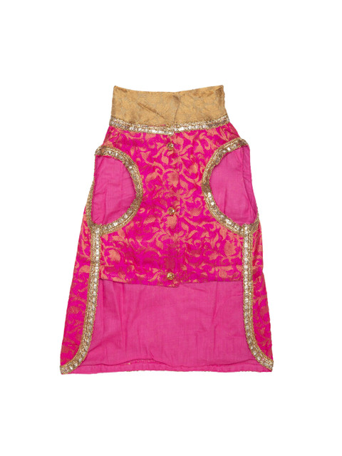 

Lulala Magenta Pink & Golden Brocade Dog Dress