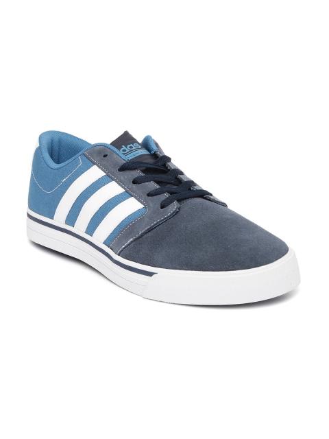 

ADIDAS NEO Men Blue Solid Suede Leather Cloudfoam Super Skate Sneakers