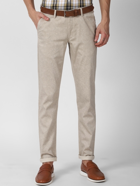 

Van Heusen Sport Men Beige Textured Slim Fit Trousers