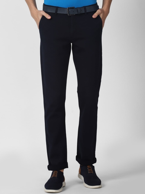 

Van Heusen Sport Men Navy Blue Solid Slim Fit Cotton Trousers