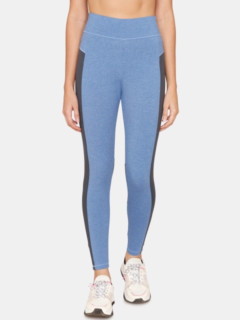 

Zelocity by Zivame Women Blue Solid Sports Tights