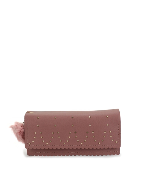 

ZEVORA Women Nude-Coloured Embellished PU Two Fold Wallet