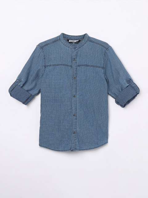 

Fame Forever by Lifestyle Boys Blue Regular Fit Checked Cotton Casual Shirt