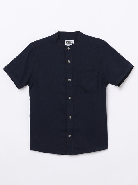 

Fame Forever by Lifestyle Boys Blue Solid Cotton Casual Shirt