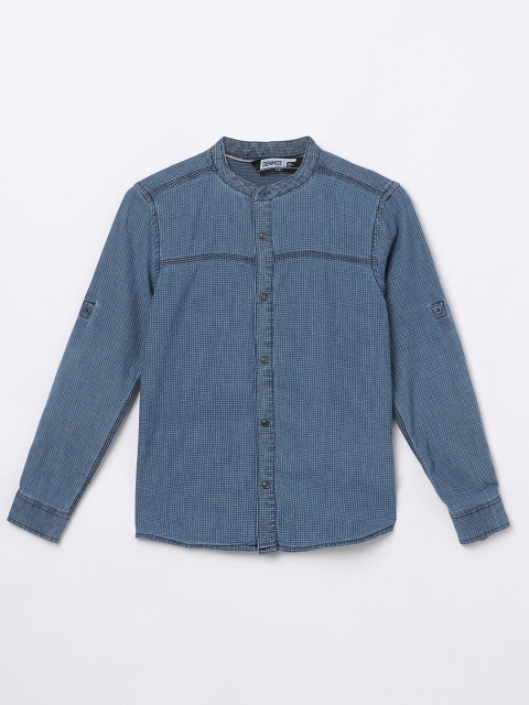 

Fame Forever by Lifestyle Boys Blue Checked Cotton Casual Shirt