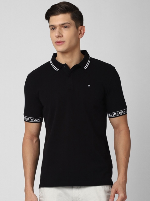 

Van Heusen Sport Men Black Polo Collar T-shirt