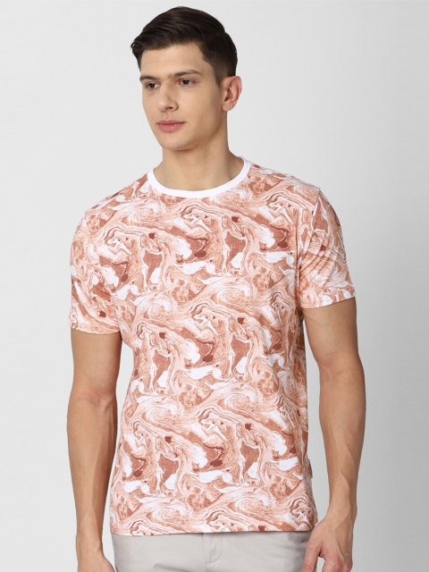 

Van Heusen Sport Men Peach-Coloured Graphic Printed Regular-Fit T-shirt