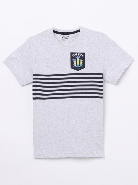 

Fame Forever by Lifestyle Boys Grey Melange Striped T-shirt