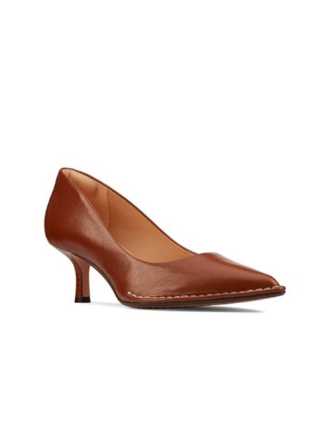 

Clarks Women Brown Leather Slip-On Sneakers