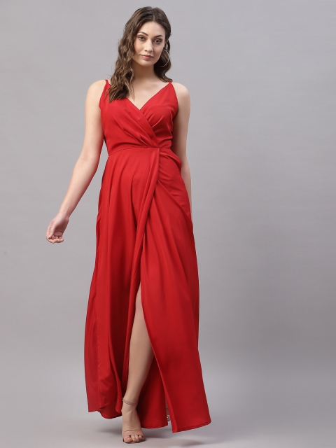 

Selvia Red Crepe Maxi Dress