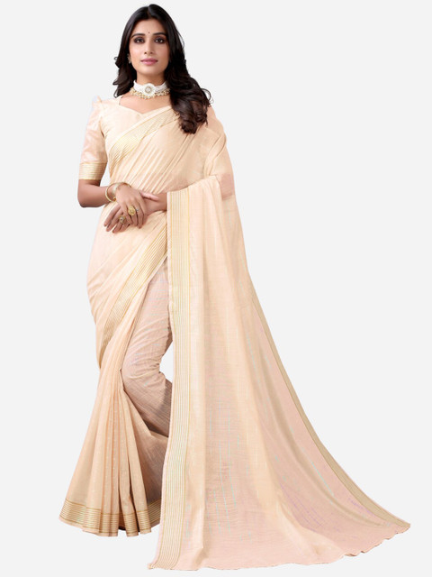 

KALINI Cream-Coloured Zari Saree