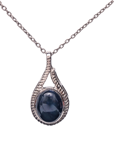 

HIFLYER JEWELS Rhodium-Plated Silver-Toned Blue Pendant