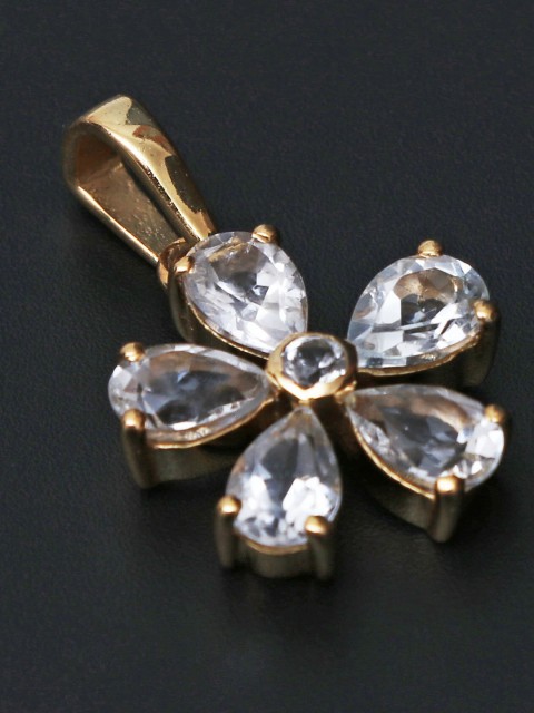 

HIFLYER JEWELS Gold-Plated & White Topaz-Studded Pendant