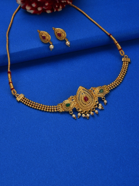 

SOHI Gold-Plated Kundan-Studded Jewellery Set