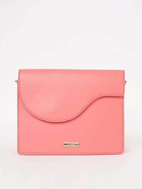 

CODE by Lifestyle Coral Solid Structured Sling Bag
