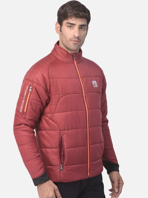 

Woodland Men Burgundy Floral Longline Bomber with Patchwork Jacket