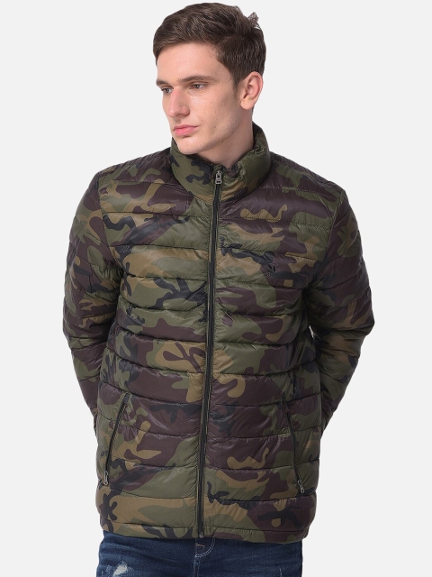 

Woodland Men Multicoloured Camouflage Longline Tailored Jacket with Patchwork, Multi