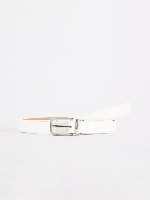 

Ginger by Lifestyle Women White Solid Synthetic Belt