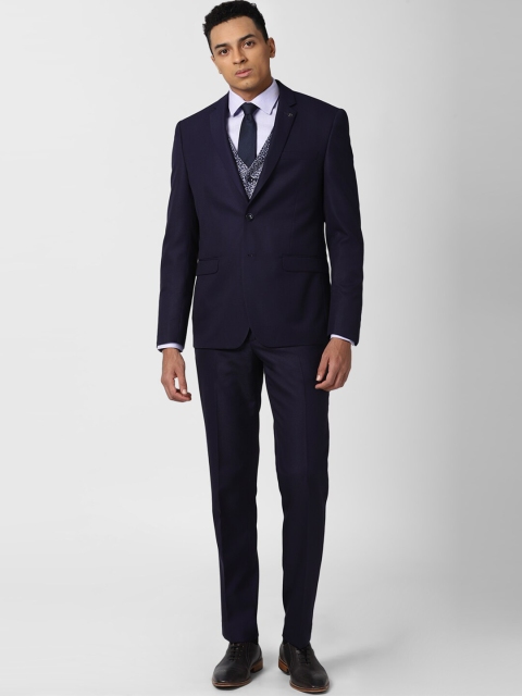 

Van Heusen Men Navy Blue Slim-Fit Single-Breasted Three-Piece Formal Suit