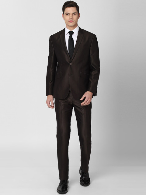 

Van Heusen Men Brown Slim-Fit Single-Breasted Two-Piece Suit