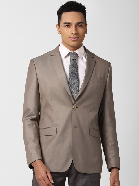 

Van Heusen Men Grey Solid Single-Breasted Slim-Fit Formal Blazer